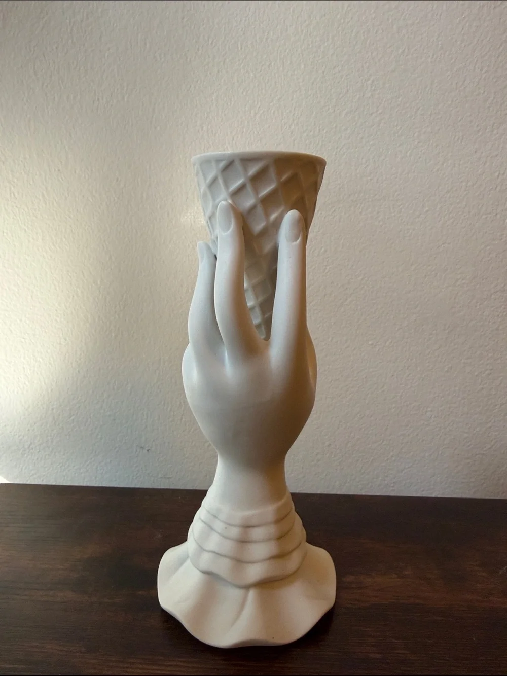 Jonathan Adler Matte White Ceramic Cone Hand Vase